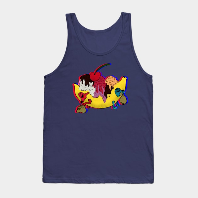 Trippy Banana Split Tank Top by theartBinn